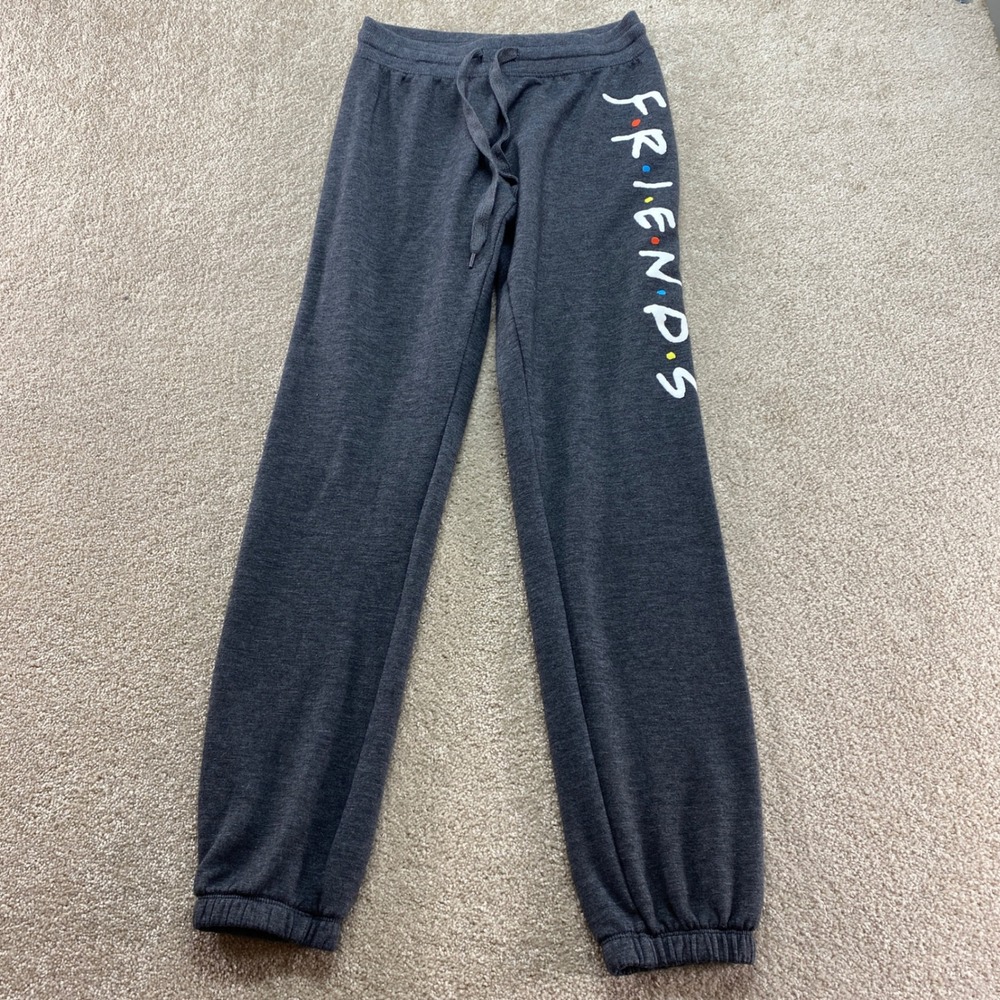 Friends Joggers Womens Small‎ Gray Sweatpants TV Show Logo Lounge